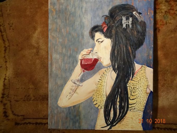 Amy Winehouse     olieverf 40.50     120 euro